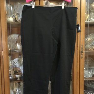 Jones New York Black Capri Clam Digger Pants Size 16 Reg Side Zip  NWT